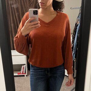 Abound Rust V-Neck Sweater